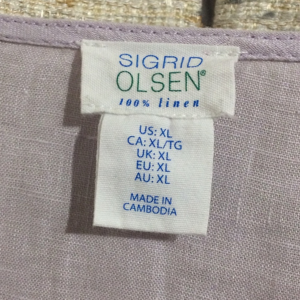 Sigrid Olsen 100% Linen Peplum Top - image 4